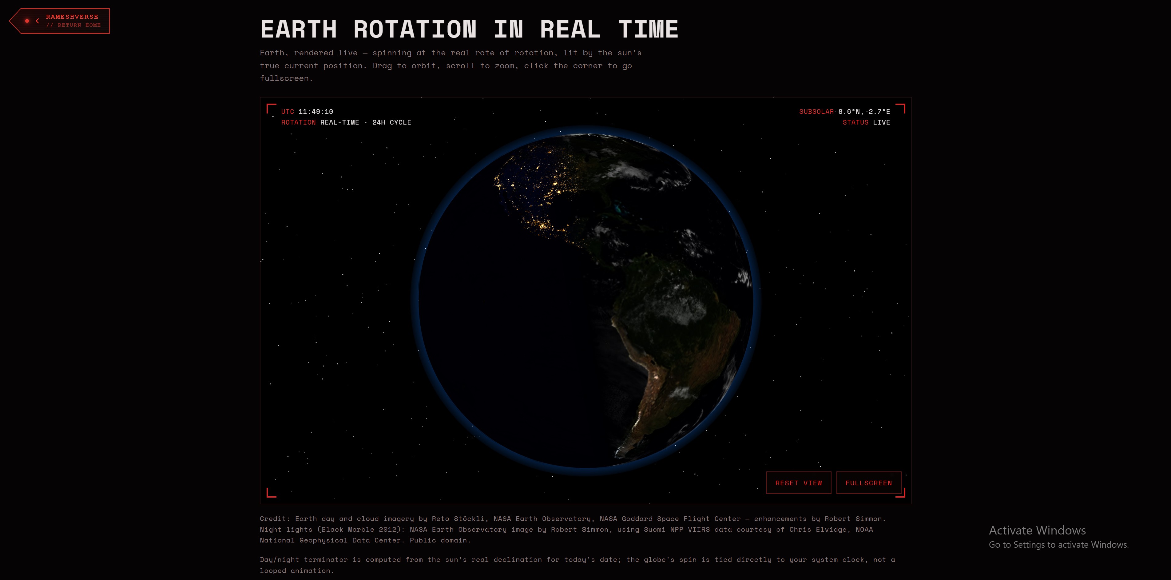 Earth Rotation Live thumbnail